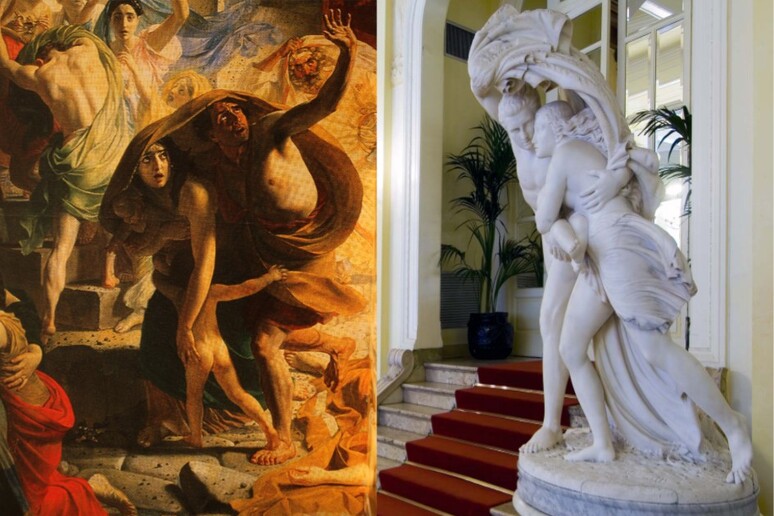 Il quadro russo e la scultura di Valerio Villareale - RIPRODUZIONE RISERVATA