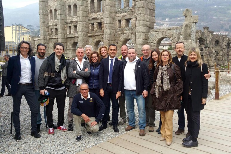 Il capo politico M5S, Luigi Di Maio, durante un 'iniziativa del Movimento per le Regionali della  Valle D 'Aosta del 20 maggio, Aosta, 08 aprile - RIPRODUZIONE RISERVATA