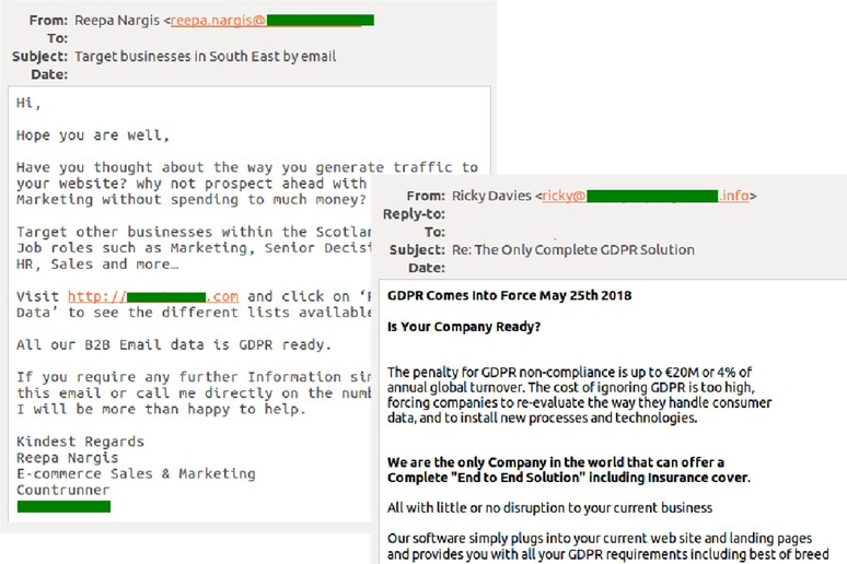 Crescono email di spam legate a Gdpr, c 'è rischio phishing (foto di Kaspersky) - RIPRODUZIONE RISERVATA