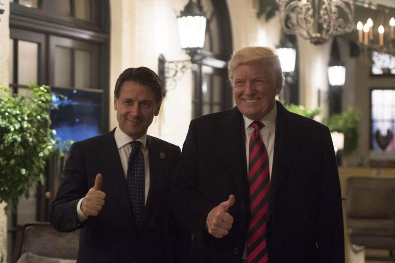 Trump e Conte durante il G7 a Charlevoix - RIPRODUZIONE RISERVATA
