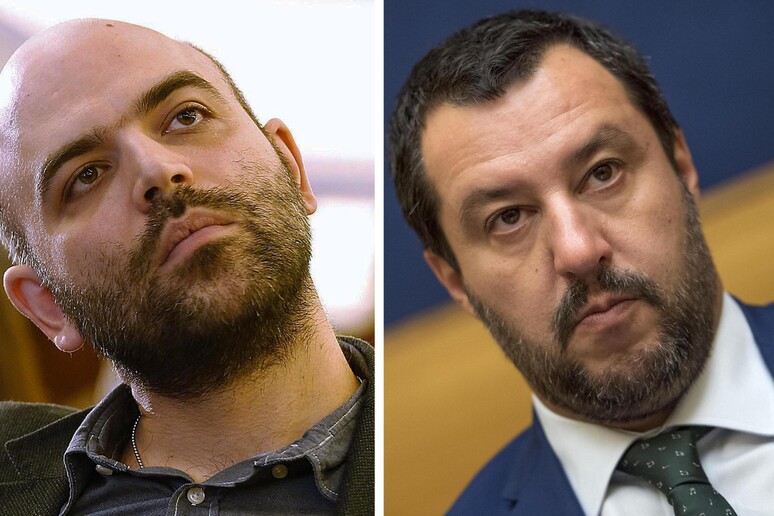 Roberto Saviano e Matteo Salvini - RIPRODUZIONE RISERVATA