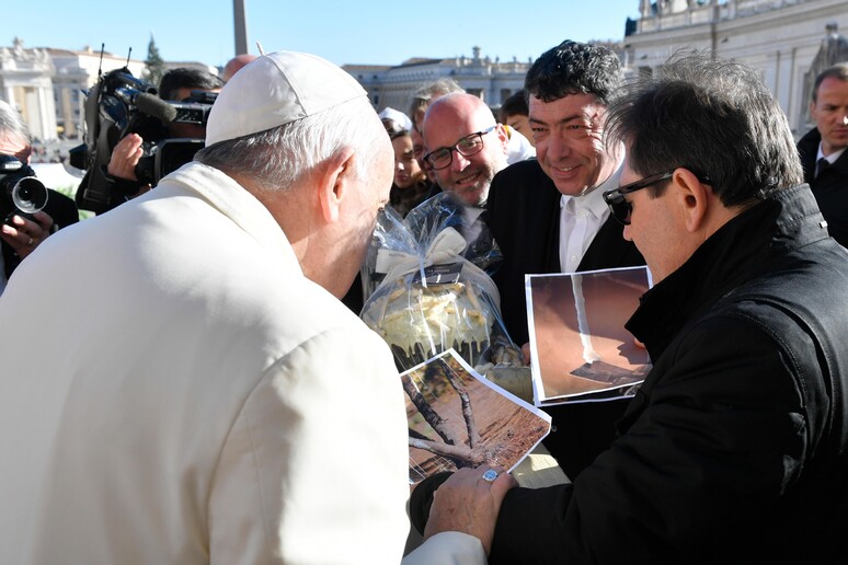 Papa Francesco riceve manna madonita in dono da maestro Fiasconaro - RIPRODUZIONE RISERVATA