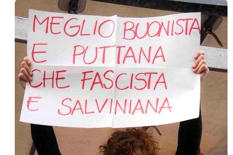 Razzismo: Salvini posta su Fb foto manifestante, insultata - RIPRODUZIONE RISERVATA