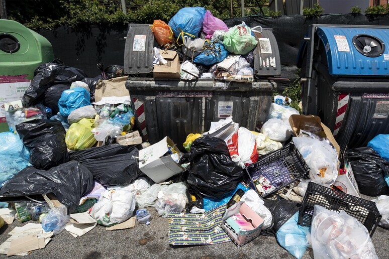 Accumulo di rifiuti in via Cassia a Roma, in una immagine del 20 giugno 2019 - RIPRODUZIONE RISERVATA