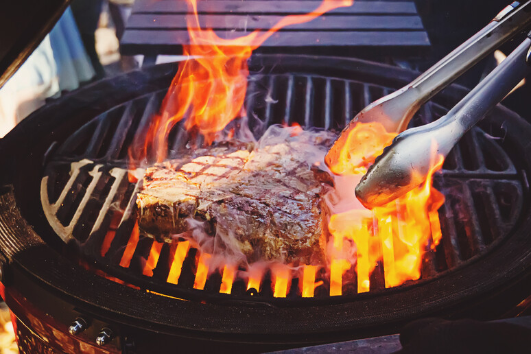 Quando si fa un barbecue la cottura della carne può provocare la formazione di sostanze cancerogene - RIPRODUZIONE RISERVATA