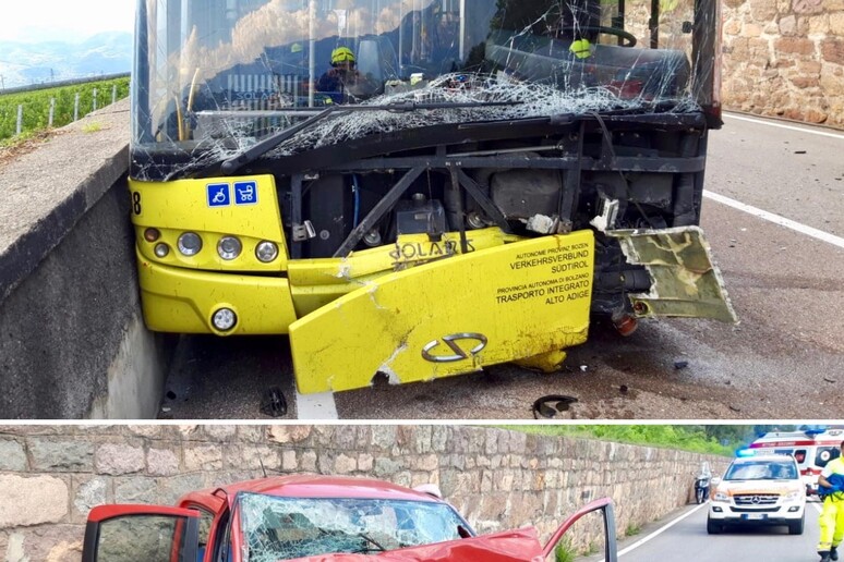 Incidente tra autobus Sasa e auto a Terlano - RIPRODUZIONE RISERVATA