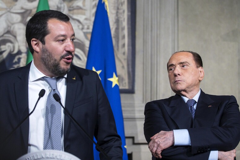 Salvini e Berlusconi in una foto di archivio - RIPRODUZIONE RISERVATA