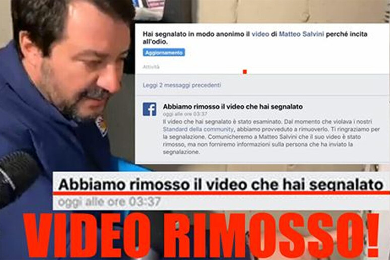 Salvini al citofono:legale ragazzo,Fb ha rimosso video - RIPRODUZIONE RISERVATA