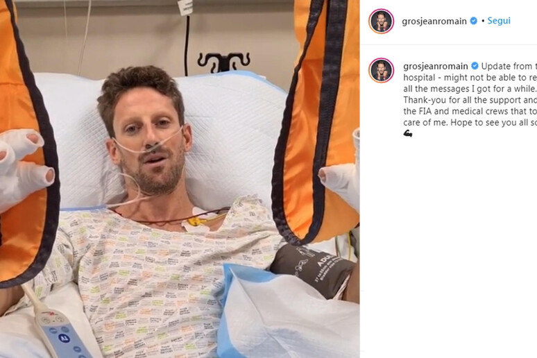 Una foto tratta dal profilo Instagram di Romain Grosjean - RIPRODUZIONE RISERVATA