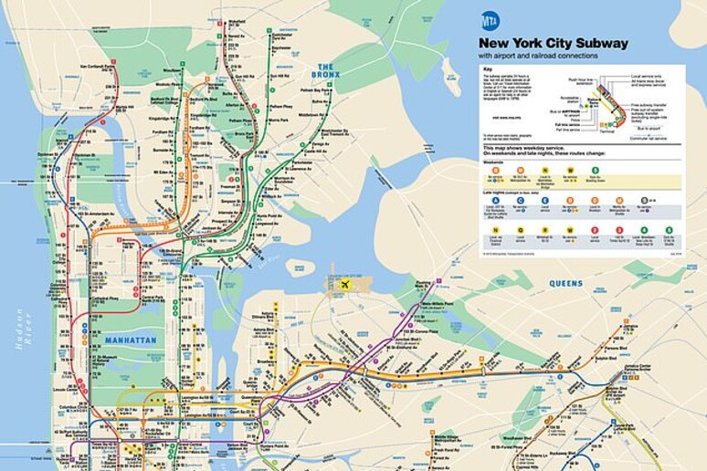 La mappa della metro di New York (MTA) - RIPRODUZIONE RISERVATA