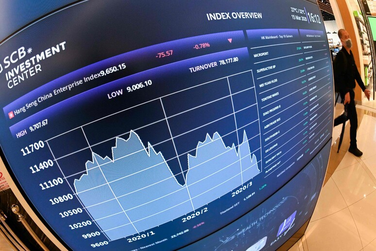 Un monitor con i dati del mercato azionario, archivio © ANSA/AFP