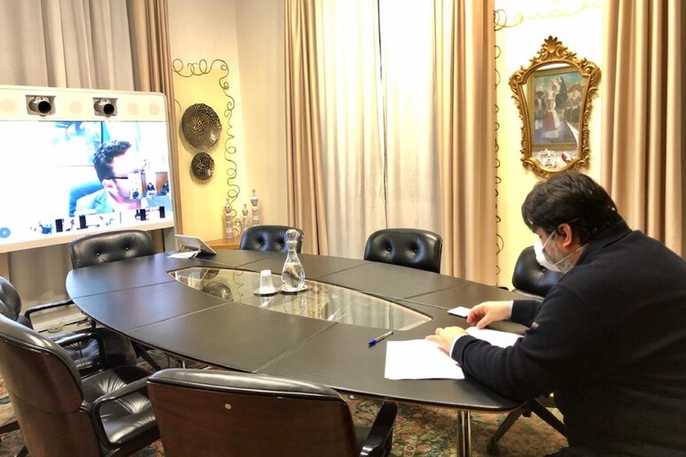 Presidente della Regione Sardegna Christian Solinas, seduta di Giunta in videoconferenza - RIPRODUZIONE RISERVATA