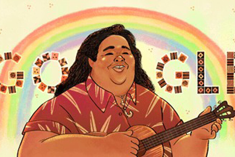 Il doodle di Google dedicato a Israel Kaʻanoʻi Kamakawiwo 'ole - RIPRODUZIONE RISERVATA