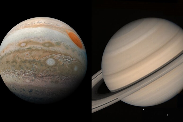 Giove e Saturno i giganti del Sistema Slare (fonte:NASA) - RIPRODUZIONE RISERVATA