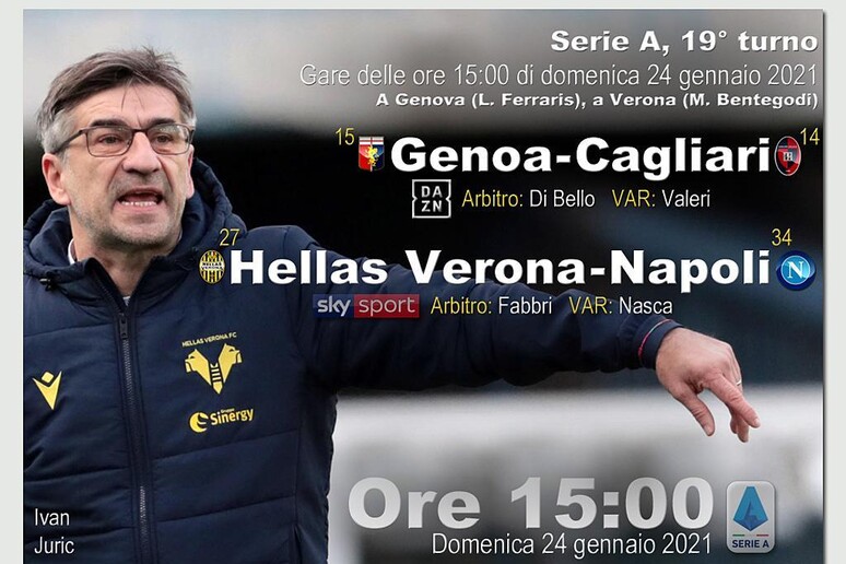 Serie A, Genoa-Cagliari e H.Verona-Napoli - RIPRODUZIONE RISERVATA