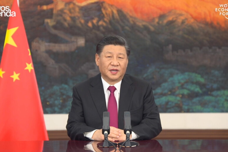Xi Jinping al meeting virtuale di Davos © ANSA/EPA