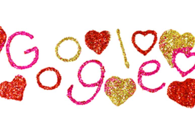 doodle di google per san valentino - RIPRODUZIONE RISERVATA