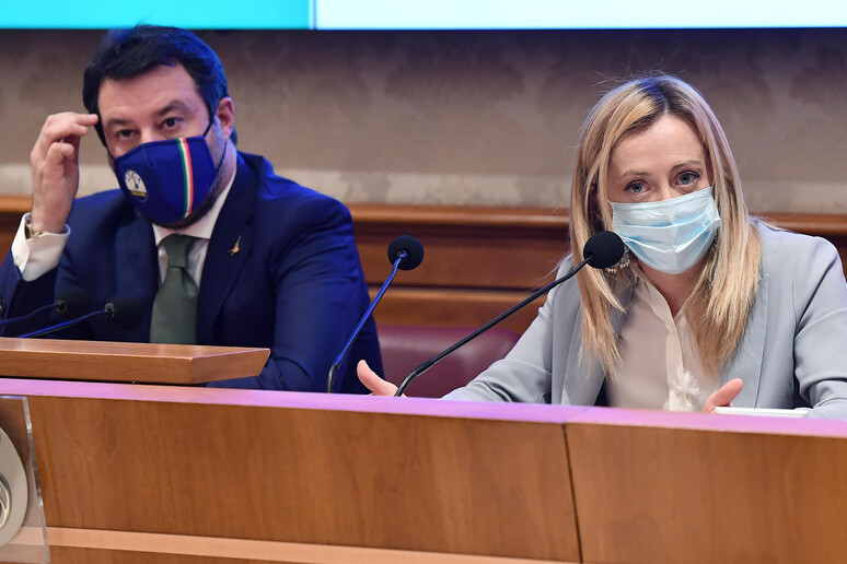 Giorgia Meloni e Matteo Salvini in una foto di archivio © ANSA/ETTORE FERRARI