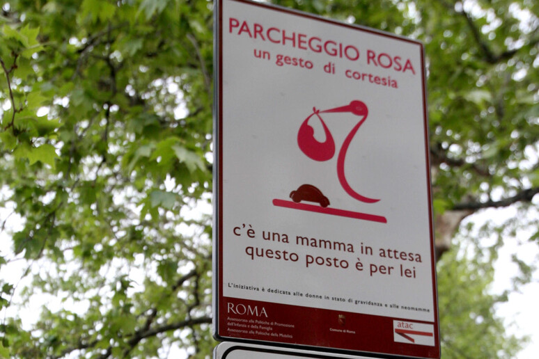 Un parcheggio  'rosa ' a Roma in una foto di archivio - RIPRODUZIONE RISERVATA
