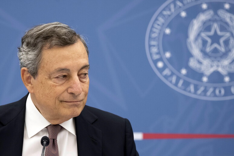 Italian Prime Minister Mario Draghi press conference © ANSA/EPA