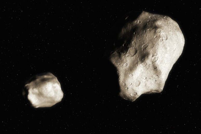 Rappresentazione artistica degli asteroidi 2019 PR2 e 2019 QR6 (fonte: UC Berkeley/SETI Institute) - RIPRODUZIONE RISERVATA