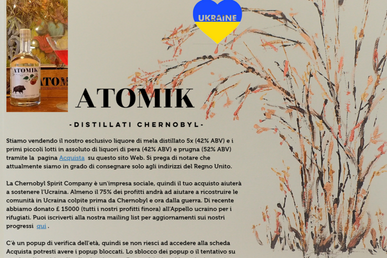 Il sito della Grappa Atomik - RIPRODUZIONE RISERVATA
