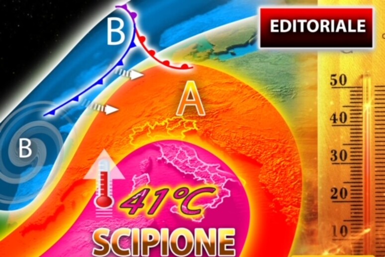 L 'anticiclone Scipione che porterà l’Italia a 41°C - RIPRODUZIONE RISERVATA