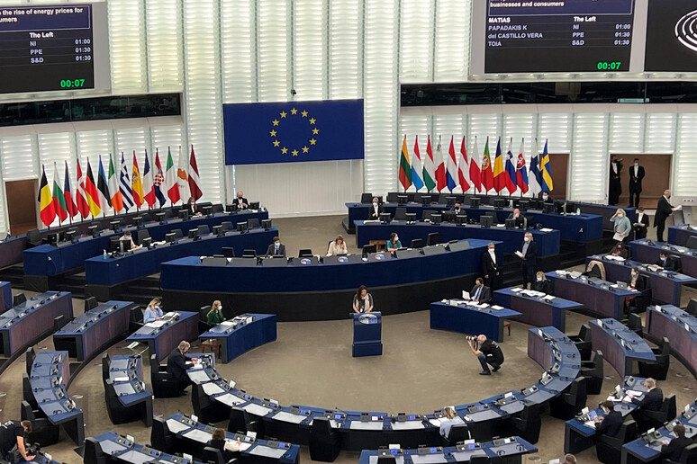 L 'aula del Parlamento europeo a Strasburgo - RIPRODUZIONE RISERVATA
