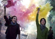 Un momento del corteo degli studenti medi di Roma contro la riforma Gelmini