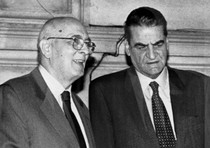 Giorgio Napolitano (S) con Mino Martinazzoli