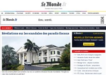 Il titolo con cui Le Monde anticipa sul suo sito le rivelazioni sullo scandalo dei paradisi fiscali