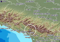 Terremoto tra Massa e Carrara, mappa INGV