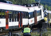 Train collision in Western Switzerland