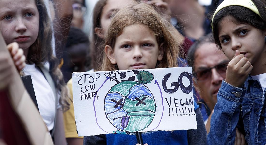 Greta Thunberg participates in a school strike for climate reform on the Ellipse near the White House © EPA