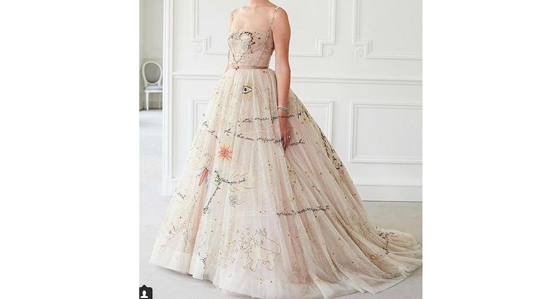 Il vestito usato dalla ferragni per il party dopo le nozze in una foto tratta da Instagram © ANSA
