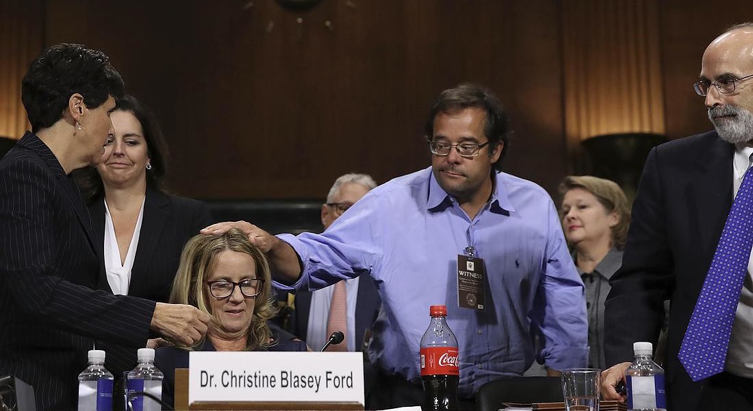 Christine Blasey Ford durante l'audizione di Brett Kavanaugh al Senato © AP
