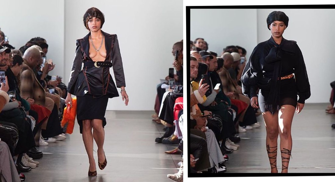 La sfilata di Pierre Davis alla New York Fashion Week, il brand No Sesso. La prima collezione no gender. foto da instagram © Ansa