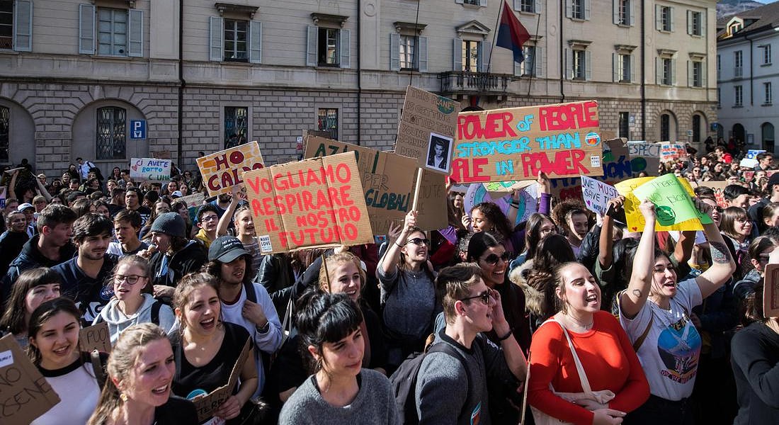 Students strike for climate change in Bellinzona © EPA