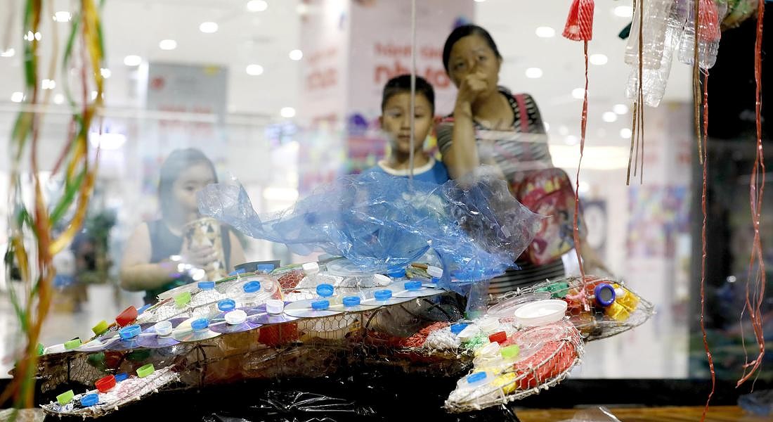 'Plastic Planet' exhibition in Hanoi © EPA