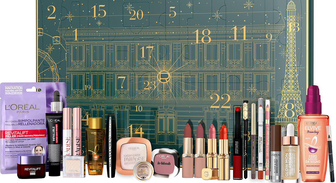Calendario dell'Avvento L'Oreal Paris con prodotti beauty © ANSA