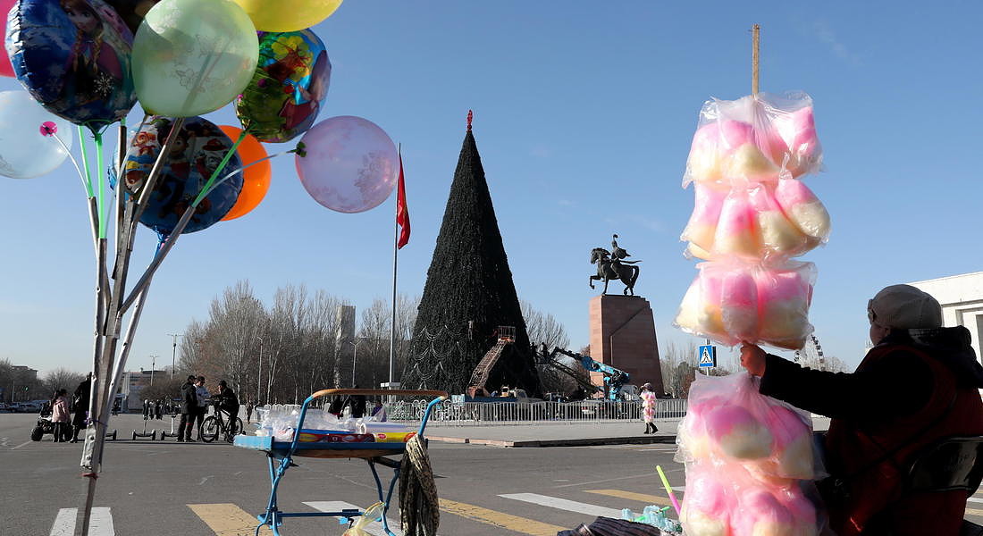 Christmas decorations in Bishkek © EPA