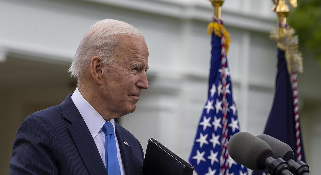 US President Joe Biden gives update on Covid-19 at White House © EPA