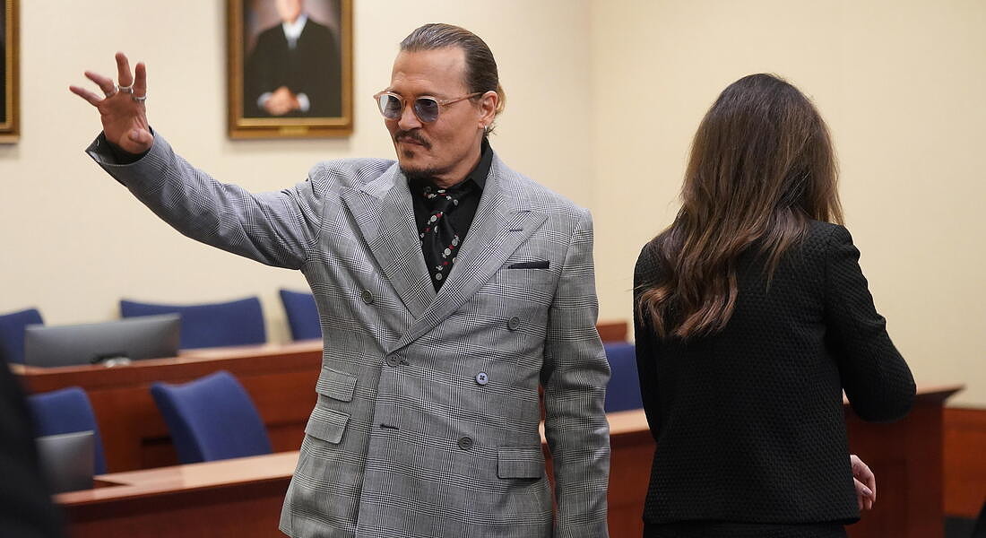 Depp v Heard defamation lawsuit at the Fairfax County Circuit Court © EPA