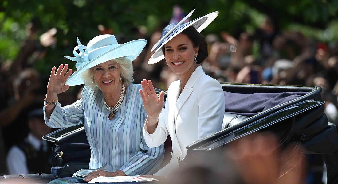 Queen Elizabeth II's Platinum Jubilee Celebrations - Britain's Camilla (L), Duchess of Cornwall and Catherine (R), Duchess of Cambridge © EPA