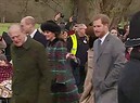 Harry e Meghan a messa con la famiglia reale (ANSA)