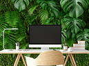 Una parete green davanti al desk di lavoro foto iStock. (ANSA)