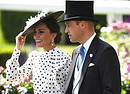 Il principe William e la moglie Kate, duchi di Cambridge, al quarto giorno del Royal Ascot, le corse dei cavalli evento sociale inglese. (ANSA)