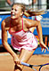 Maria Sharapova in azione durante gli Open di Roma 2005