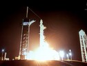 Il razzo Falcon 9 della missione Crew-4 (fonte: Nasa Tv) (ANSA)