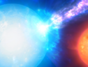 Rappresentazione artistica di una micronova, versione su scala ridotta delle supernovae (fonte: Mark Garlick/Durham University) (ANSA)